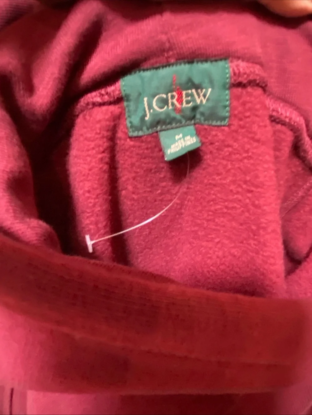 J. Crew Men’s  '83 fleece hoodie in burgundy Sz M